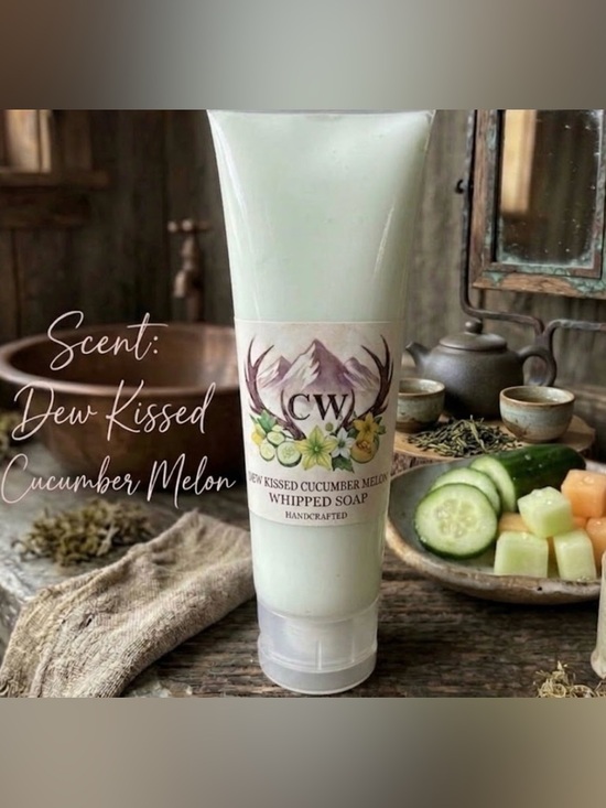 CW PETALS AND PEAKS Other - Dew Kissed Cucumber Melon Whipped Soap - TRAVEL SIZE 100ML